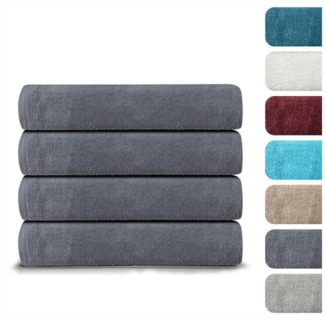 BARBONS Badetücher Duschtücher Set, Handtücher 4-tlg 70x140cm Badetuch, Handtuch, (4-St), Walkfrottee, 100% Baumwolle, saugstark, weich