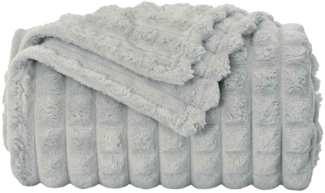 Überwurfdecke, Wohndecke Grau 270 x 240 cm Fleece