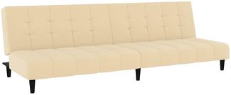 vidaXL Schlafsofa 2-Sitzer Creme Samt 375772
