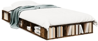 vidaXL Bettgestell Räuchereiche 90x200 cm Holzwerkstoff 3280521