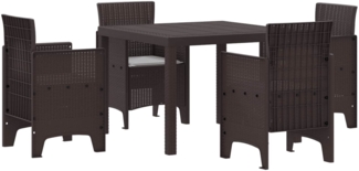 vidaXL Garten Essgruppe 5 pcs Braun Polypropylen 3378539