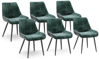 Vicco Esszimmerstuhl Grün 6er Set, Eleganza