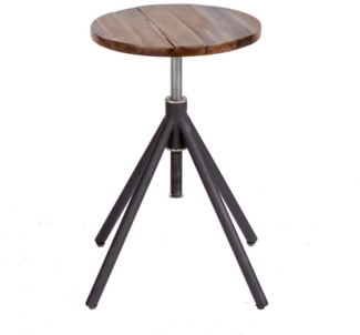 riess-ambiente Sitzhocker FACTORY natur / schwarz (Einzelartikel, 1 St), Massivholz · Metall · verstellbar · Industrial