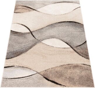 Paco Home Teppich Elegance 755, rechteckig, Höhe: 14 mm, modernes Wellen-Design, ideal im Wohnzimmer & Schlafzimmer