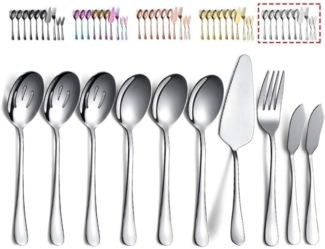 Kyraton Besteck Servierset 10tlg. Servierlöffel Geschlitzte Löffel Gabel