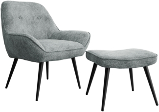 Sessel Zorto Muz 809B mit Fußbank (Farbe: Sea 350)