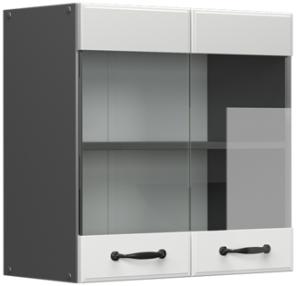 Küchenglasschrank R-Line Weiß Landhaus 60 cm Vicco