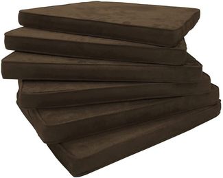 6x Sitzpolster LARISSA Microfaser Dunkelbraun