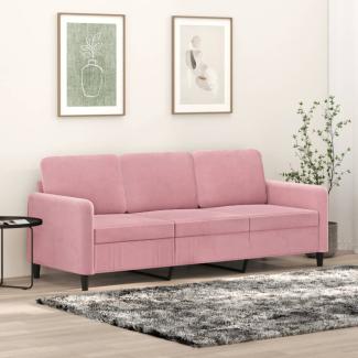 vidaXL 3-Sitzer-Sofa Rosa 180 cm Samt 359455