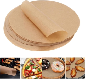 Refined Living Backpapier 100 Stück Ø30 cm Backpapier Rund für Heißluftfritteuse, Bpa-frei, Pergamentpapier,Antihaft, für Kuchen,Backen,Pizza,Grill, Pfanne,Ofen