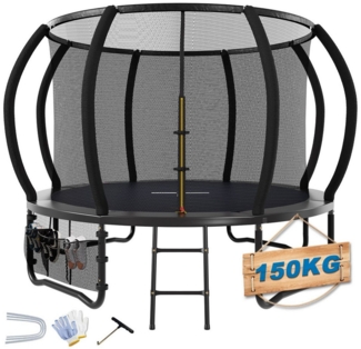 HOMALL Gartentrampolin Kindertrampolin Ø305/366, Gewicht 150kg, Ø 228 cm, (228 cm, Ø 228/305/366/427 cm, mit Sicherheitsnetz und Leiter, 360° Schutzgitter)