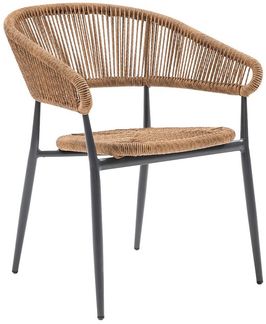 Gartensessel Adrano, Aluminium, Braun, 61 x 77 x 58 cm