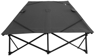 Skandika Campingliege Bodo, Doppelliege für 2 Personen, klappbar, 250 kg belastbar, Outdoor Faltbare Gartenliege, Gästebett, wetterfest, Tragetasche mit Rollen