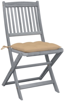 vidaXL Klappbare Gartenstühle 6 Stk. mit Kissen Massivholz Akazie 3065452