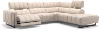 Sofanella Wohnlandschaft Veneto Ledersofa Eckcouch Leder in Creme S: 266 x 241 Breite x 101 Tiefe