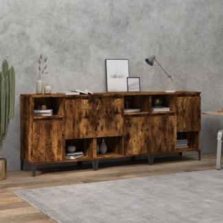 vidaXL Sideboards 3 Stk. Räuchereiche 60x35x70 cm Holzwerkstoff 3185748