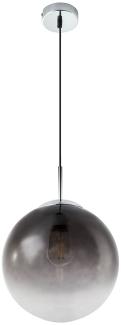 RGB LED Pendelleuchte, Glaskugel, Rauchglas, 25 cm, VARUS