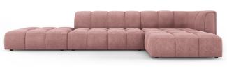 Micadoni Modulares Ecksofa Serena 5-Sitzer offene Seite, Strukturierter Stoff, Rosa, Rechts