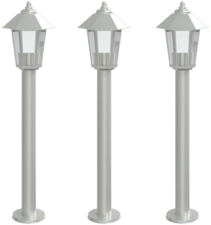 vidaXL Wegeleuchten 3 Stk. Silbern 80 cm Edelstahl 4006382