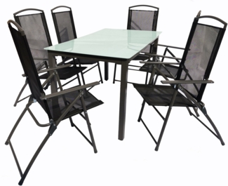 VCM Gartenmöbel-Set 140M 918157 Schwarz H. 105 x B. 140 x T. 80 cm