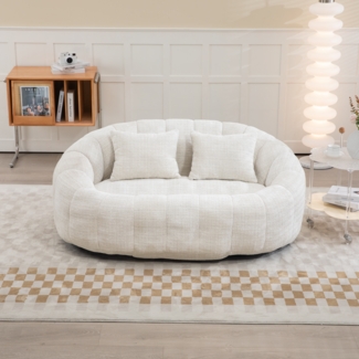 Bean Bag Sofa Lazy Sofa 145×95×63 cm aus Chenille in Beige,Bequemer Lounge Stuhl für Erwachsene und Kinder