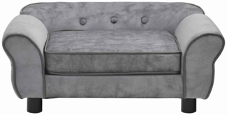 vidaXL Hundesofa, Plüsch, Grau, 30 x 72 x 45 cm
