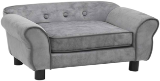 vidaXL Hundesofa Grau 72x45x30 cm Plüsch 170951