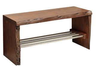 Garderobenbank Akazie 81x30x40 braun lackiert PURE ACACIA #816