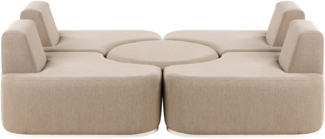 Lounge Set mit Tisch 4-Sitzer FABRO Stoff Beige
