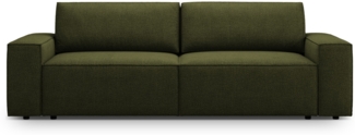 Micadoni Schlafsofa Jodie 3-Sitzer Boucle Dunkel-Olivgrün