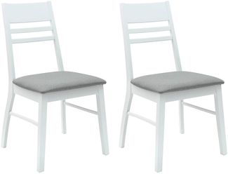 vidaXL Esszimmerstühle 2 pcs Weiß 43 x 54 x 89 cm Massives Gummiholz 42020442