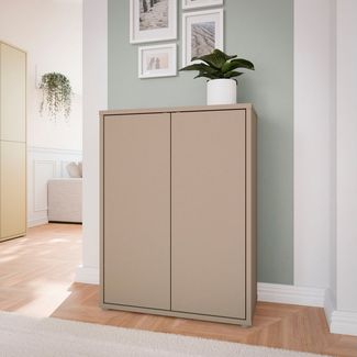 FORTE Schuhschrank Alice Springs, Schuhschrank, Platz für 15 Paar Schuhe, 2 Türen (B/H/T 74,5/99,1/34,9 cm) Stauraumschrank, Mehrzweckschrank, grifflose Front, Push to open