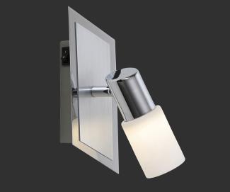 LED Wandstrahler CLAPTON mit Schalter und Glasschirm, Breite 7cm