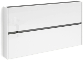 Dmora Schuhschrank Anedda, Schuhregal, Mehrzweck-Eingangsgarderobe, Möbel für Schuhe, Made in Italy, 160x19h85 cm, Glänzendes Weiß