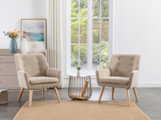 Vente-unique - Sessel - Stoff - Beige - SERINO