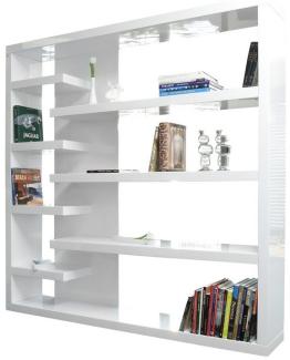 Raumteiler weiß Standregal Regal Trennwand Bücherregal Wohnzimmer Schrank