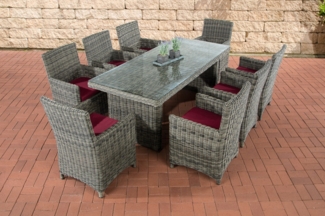 CLP Polyrattan Sitzgruppe Fontana XL,grau-meliert rubinrot