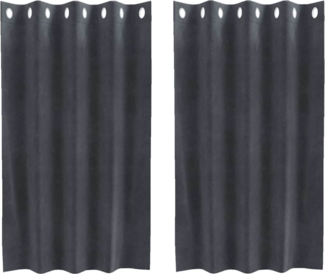 vidaXL Vorhänge mit Vorhängen 2 pcs Hellgrau 140 x 140 cm Samt 4107253