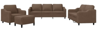 vidaXL 4-tlg. Sofagarnitur mit Kissen Braun Stoff 3201781