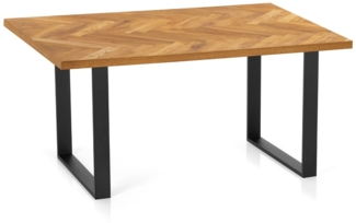 the way up Tisch Altholzparkett Turnhalle 160x90cm Eiche mit Kufen