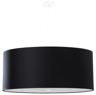 Pendelleuchte, Schwarz, Weiß, Stoff, Glas, Stahl