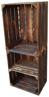 Obstkisten Holzkisten Regal 4er Set 50 x 40 x 30cm Ablage Lang Dunkel Neu