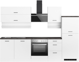 KOCHSTATION Küchenzeile KS-Frieda Breite 280 cm, wahlweise mit E-Geräten, mit 38mm starker Arbeitsplatte