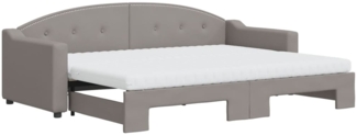 vidaXL Tagesbett Ausziehbar mit Matratzen Taupe 80x200 cm Stoff 3197546