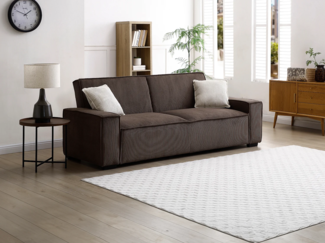 Vente-unique - Sofa 3-Sitzer mit Schlaffunktion - Cord - Braun - SEKOTA