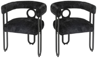 IDEASY Esszimmerstuhl (2 St) Modern Esszimmerstuhl, Lounge Chair Set mit runder Rückenlehne, Erhältlich in Wildleder oder PU, geeignet für Wohnbereich und Büro