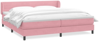 vidaXL Boxspringbett mit Matratzen Rosa 180x220 cm Samt 3317666