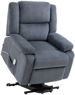 HOMCOM Massagesessel Relaxsessel mit Liegefunktion, mit Fernbedienung (Fernsehsessel, 1-St, Aufstehsessel), für Wohnzimmer, Grau