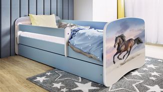 Raumhirsch Furniture Kinderbett 70x140, 80x160, 80x180 cm - Komplettset mit Schublade (Bett für Mädchen, Einzelbett Kinder 2–12, mit Rausfallschutz & Lattenrost), verschiedene Farben & Designs