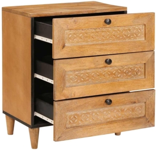 vidaXL Nachttisch Hellbraun 50 x 33 x 60 cm massives Mangoholz 4018089